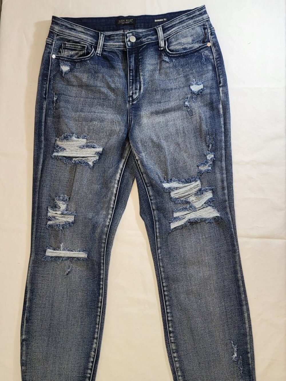 Judy Blue Distressed Boyfriend Fit Jeans - Size 13/31